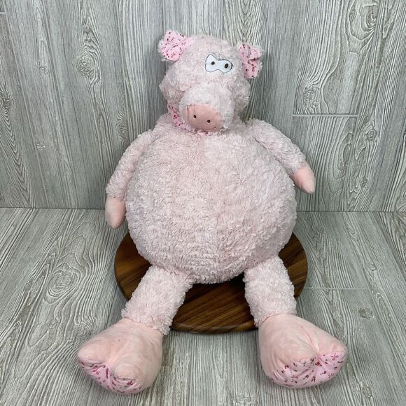 Oversized Pink Pig Pouf Stuffed Animal Plushie Large 34" - Picture 1 of 8